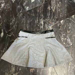 Women's Gray Mini Skirt with Black Accents